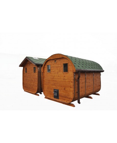 Sauna extérieur avec un toit ovale Sauna extérieur avec un toit ovale