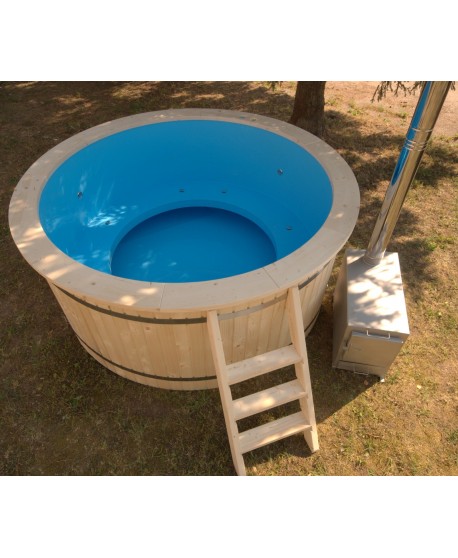220 cm Plastikinis kubilas su egline medienos apdaila 220 cm Plastikinis kubilas su egline medienos apdaila