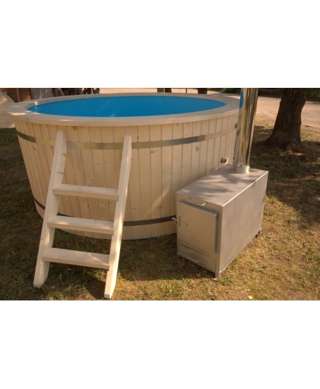 220 cm Plastikinis kubilas su egline medienos apdaila 220 cm Plastikinis kubilas su egline medienos apdaila