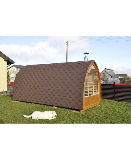 Sauna jardin extérieur avec fenêtre panoramique Sauna jardin extérieur avec fenêtre panoramique