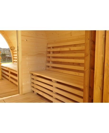 Sauna jardin extérieur avec fenêtre panoramique Sauna jardin extérieur avec fenêtre panoramique