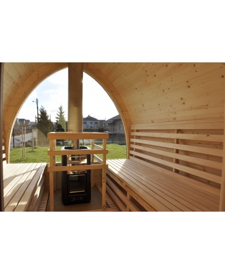 Sauna jardin extérieur avec fenêtre panoramique Sauna jardin extérieur avec fenêtre panoramique