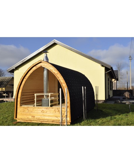 Sauna jardin extérieur avec fenêtre panoramique Sauna jardin extérieur avec fenêtre panoramique