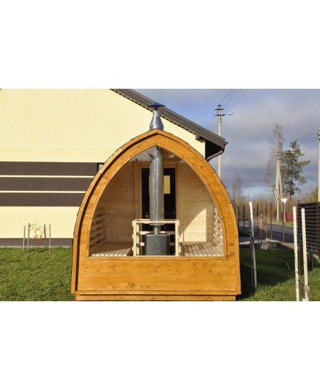 Sauna jardin extérieur avec fenêtre panoramique Sauna jardin extérieur avec fenêtre panoramique