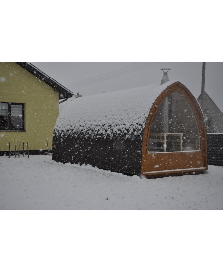 Sauna jardin extérieur avec fenêtre panoramique Sauna jardin extérieur avec fenêtre panoramique
