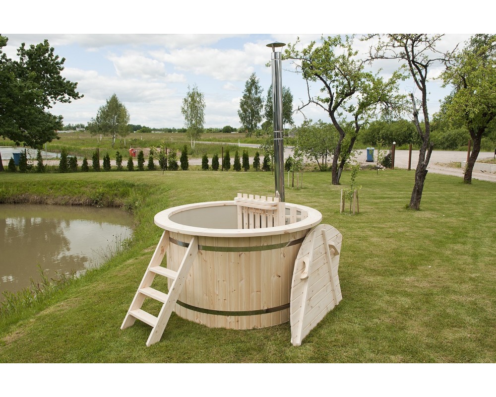 Moins cher! Bain nordique en plastique et en sapin 1.5 m Moins cher! Bain nordique en plastique et en sapin 1.5 m